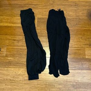 Two pairs of black pants- worn twice!